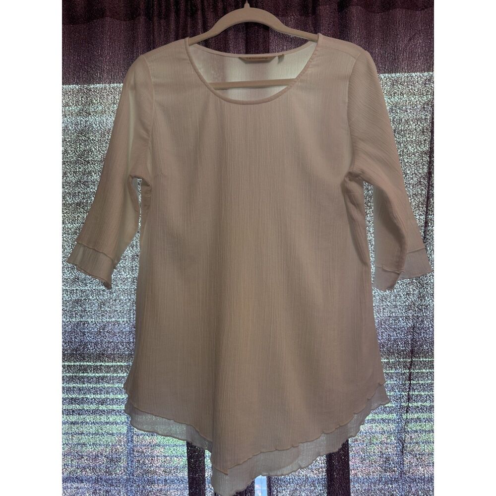 Relaxed Elegance Layered Tunic Soft Surroundings 100% Cotton Top size M